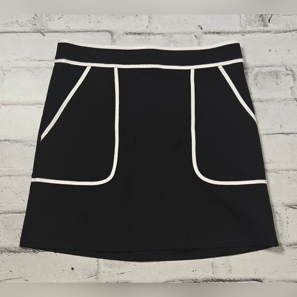 Joe Fresh Black White Contrast Trim A Line Mini Skirt Size 6